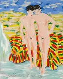 Salomé, "Vor der Landschaft", 1988, Acryl auf Leinwand