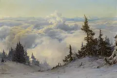 Karl Hauptmann, Winterlandschaft über dem Nebelmeer, Öl auf Leinwand