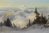 Karl Hauptmann, Winterlandschaft über dem Nebelmeer, Öl auf Leinwand