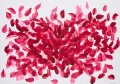 Benjamin Houlihan, Ohne Titel (Leckbild), 2014, Kasein und Lebensmittelfarbe auf leichtem Karton