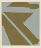 Blinky Palermo, Oliv/Silber, 1971, Farbserigrafie auf Offsetpapier