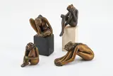 Bruno Bruni, Konvolut von 4 Bronzen, Jeweils: Bronze, goldbraun patiniert. Davon 2 mit Marmorsockel