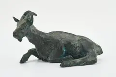 Ziege by Ladislav Hlina, Bronze, grau patiniert, sold Mar 2022