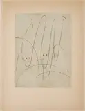 Max Ernst, Les requins ou Trois requins en quête d'une victime, 1967, Farbradierung auf Arches (Wasserzeichen)