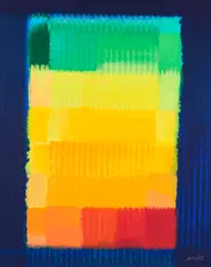 Indian Summer by Heinz Mack, 1998, Farbserigrafie auf Bütten, sold Mar 2022