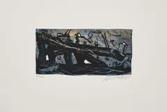 Ohne Titel by Emil Schumacher, Farblithografie auf Bütten, sold Oct 2022