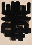 Pierre Soulages, Lithografie No 3, 1957, Lithografie auf Arches (Wasserzeichen)