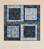 Victor Vasarely, Ohne Titel, Farbserigrafie auf Arches FRANCE (Wasserzeichen)
