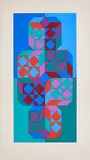 Victor Vasarely, Ohne Titel, 1979, Farbserigrafie auf leichtem Karton
