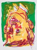 Georg Baselitz, Portrait als Pionier (Aus: Meine Kindheit - Schmerz und Heilung), 1997/98, Farblithografie auf Velin