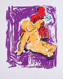 Jörg Immendorff, Lidl-Bild für Unicef (Aus: Meine Kindheit - Schmerz und Heilung), 1998, festem Farbserigrafie auf Velin
