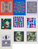 Victor Vasarely, Konvolut von 10 Druckgrafiken, Jeweils: Farbserigrafie auf leichtem Karton