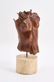 Kea by Igor Mitoraj, 1979, Bronze, braun patiniert auf Travertinsockel, sold Nov 2021