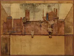 Lucio Muñoz, "Tabla 32-94", 1994, Mischtechnik (Holz, Korkeichenrinde, Sand und Farbe) auf Holz