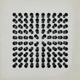Victor Bonato, Ohne Titel, 1970, Serigrafie auf ausgestanztem Karton auf Silberfolienprägung