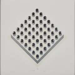 Victor Bonato, Ohne Titel, 1971, Serigrafie auf ausgestanztem Karton auf Silberfolienprägung