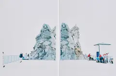 Walter Niedermayr, Hintertuxergletscher XXIII/2004, 2005, C-Print-Diptychon, lose eingelegt in Kartonmappe