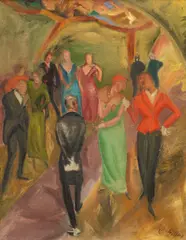 Barthel Gilles, Im Foyer, 1922, Öl auf Leinwand