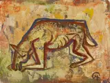 Karl Hofer, Hund, 1953, Gouache auf Leinwand