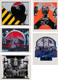 Gerd Winner, Aus: Lokomotive, 1971, Konvolut von 5 Farbserigrafien auf Velin