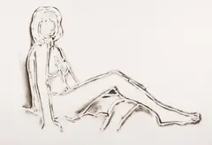 Tom Wesselmann, Monica sitting, one leg over the other, 1994, Lithografie auf Velin