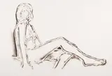 Tom Wesselmann, Monica sitting, one leg over the other, 1994, Lithografie auf Velin