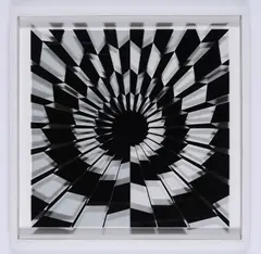Komposition 715 by Marcello Morandini, 2020, Serigrafie auf Acryl über Baumwollpapier in Holzrahmen, sold Oct 2021