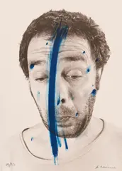 Face Farce by Arnulf Rainer, Ca. 1970, Radierung über Offsetlithografie auf Velin, sold Nov 2021