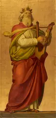 Eduard Bendemann, König David mit Harfe, Öl auf Leinwand