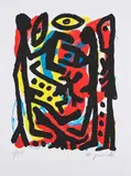 A. R. Penck, Ohne Titel, Farblithografie auf Velin