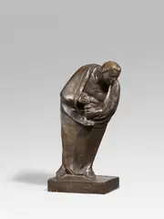 Der Einsame by Ernst Barlach, 1911 (Entwurf), Bronze, braun patiniert, sold Dec 2021