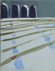 Sigrid Nienstedt, "Treppe III", 1988, Acryl auf Leinwand
