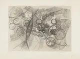 Vernis mou I - 1958 by Ernst Wilhelm Nay, 1958/1971, Vernis mou auf Arches (Wasserzeichen), sold Nov 2021