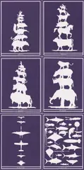Mark Dion, Serie von 6 Druckgrafiken, 2014, Jeweils: Farbserigrafie auf leichtem Karton