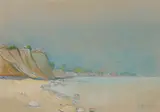 Julie Wolfthorn, <br />Steilküste Hiddensee, Um 1930, Kreidezeichnung auf Pappe