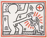 Keith Haring, Ohne Titel. Aus: Three Lithographs, 1985, Farblithografie auf Velin