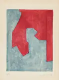 Serge Poliakoff, Composition rouge et bleue, 1965, Farblithografie auf BFK RIVES (Wasserzeichen)
