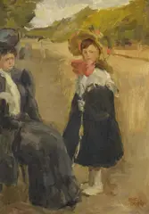 Isaac Israëls, Paris. Mutter mit ihrer Tochter auf der Avenue des Champs-Elysées, Öl auf Leinwand