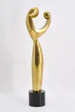Ferdinand Parpan, Vierge à l'enfant, Bronze, vergoldet, auf Marmorsockel