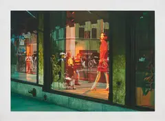 Tom Blackwell, Saks with Carriages, Ca. 1990, Monoprint auf Velin