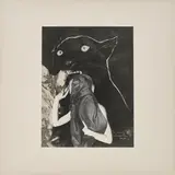 Sarah Schumann, Ohne Titel (The cat only grinned when it saw Alice), 1972, Offset auf leichtem Karton