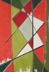 Jean Leppien, 7/50 LXXXVI, 1950, Öl auf Hartfaserplatte