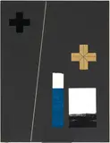 Jean Leppien, 9/80 XXXIX, 1980, 1980, Schnur, Papier, Pappe und Öl auf Hartfaserplatte