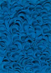 Leni Hoffmann, Ohne Titel, 1994, Blaues Knet-Relief, auf weiß grundierter Holzplatte, in Objektkasten