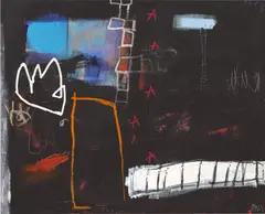 Untitled by Edgar Plans, 2005, mixed media on canvas, sold Dec 2021