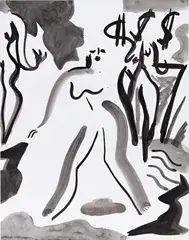 Mira Dancy, Broker, 2016, ink and acrylic on paper