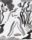 Broker by Mira Dancy, 2016, ink and acrylic on paper, sold Jul 2020