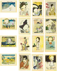 Yoshitomo Nara, In the Floating World (set of 16), 1999, reworked woodcut colour xerox on paper