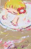 Untitled (Baby with Flower) by Ayako Rokkaku, 2008, acrylic on cardboard, sold Jul 2020