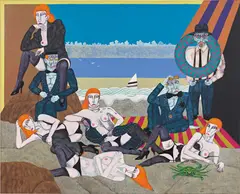 Kei Hiraga, Shining Sea, 1991, acrylic on canvas